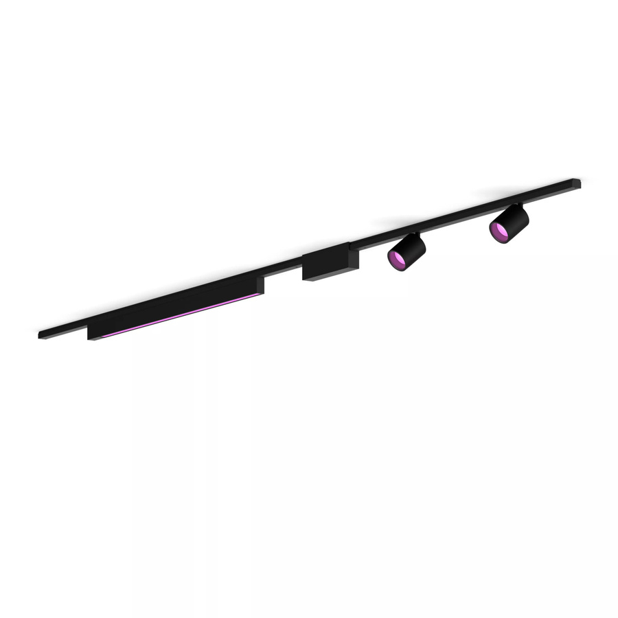 Philips Hue Perifo Basis-Set Gerade Deckenleuchte in Schwarz mit 2 Spots und 1 Lightbar - Bild 1
