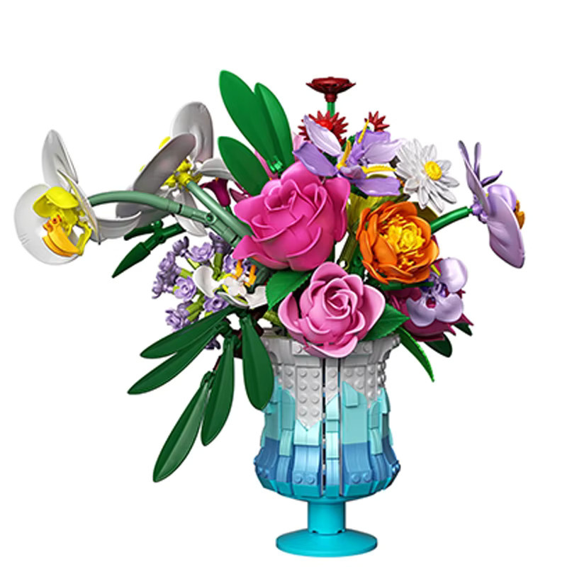 AMAZINGBLOKS Konservierte Blumen Bausteine Rose Daisy Lily Bouquet, 956 Teile, ab 14 Jahren - Bild 6