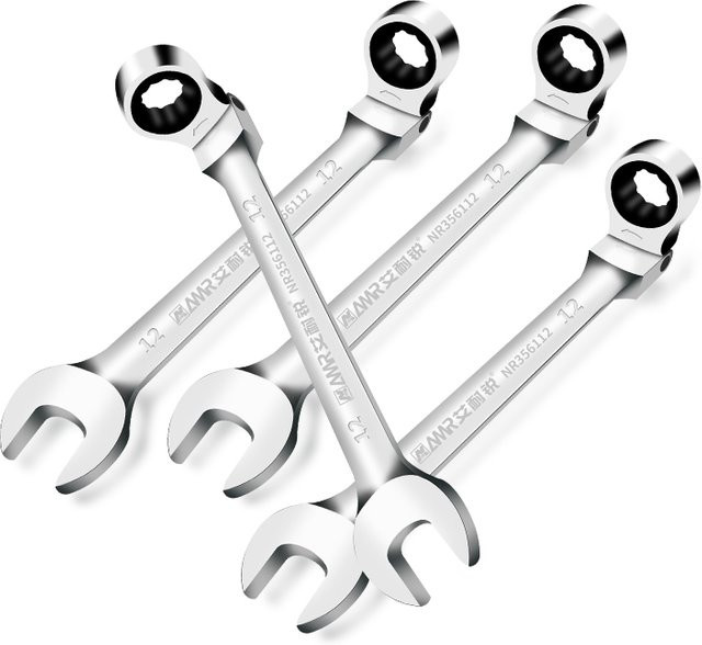 AMR Ratschenschlüssel-Set mit 72-Zahn-Ratsche und flexiblem Kopf, Schraubenschlüssel-Set für Auto- und Heimreparatur, 6–32 mm - Bild 1