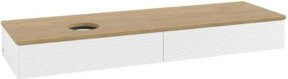V&B Waschtischunterschrank Antao mit Frontstruktur in Eiche Honig und Weiß, B: 160 cm, T: 50 cm - Bild 1