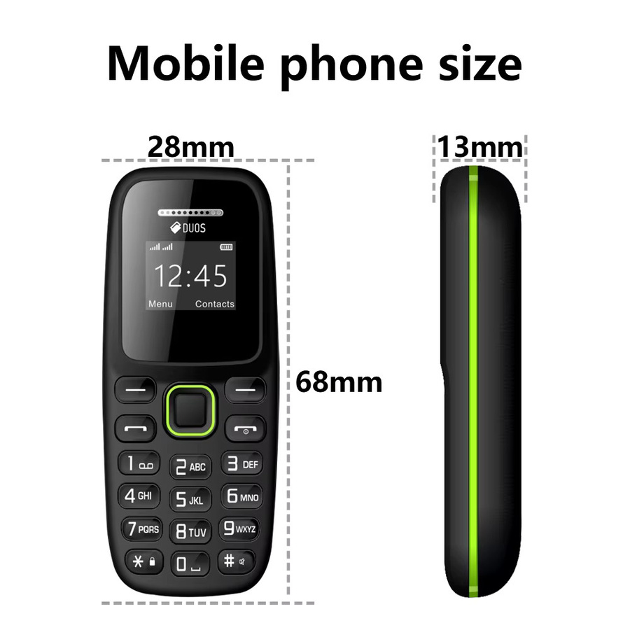 SERVO BM310 Mini-Mobiltelefon 2G GSM Dual-SIM mit Bluetooth, Anrufaufzeichnung und Blacklist in Schwarz - Bild 5