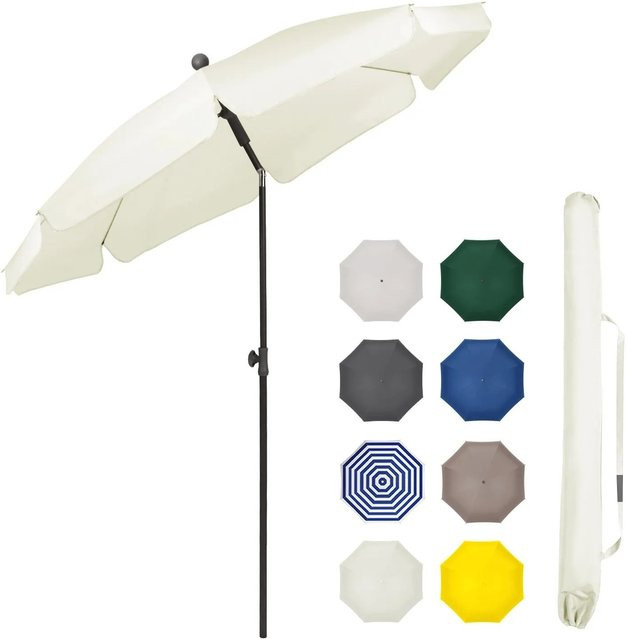 Sekey Balkonschirm Cremeweiß mit Schutzhülle und UV-Schutz 50+ für Balkon und Garten, Durchmesser: 200 cm - Bild 1