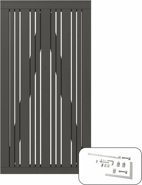 Plus Holz Einzeltor Tangent aus Nadelholz in Umbragrau, B: 95 cm, H: 180 cm - Bild 1