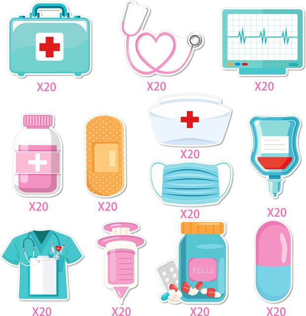 Selbstklebende Mini-Haftnotizblöcke im Krankenschwestern-Design, bunt, Set für Partyzubehör und den Krankenschwesterntag - Bild 1
