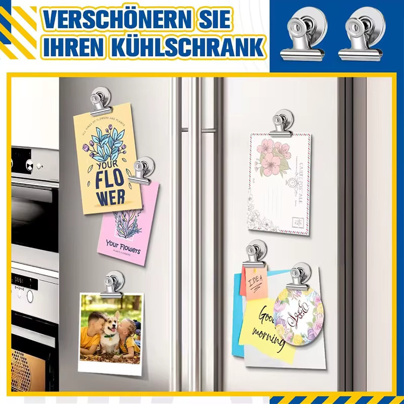Mognot Kühlschrankmagnete aus Metall in Silber als robuste magnetische Clips für Whiteboard, Büro und Spind - Bild 2