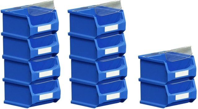 PROREGAL SparSet 10 blaue Sichtlagerboxen mit Abdeckung aus Kunststoff - Bild 1