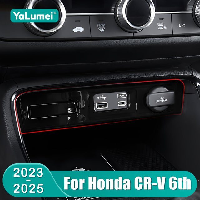 YaLumei USB-C Port Zierleisten Abdeckung für Honda CR-V 6. Generation 2023 2024 2025 in Schwarz - Bild 1