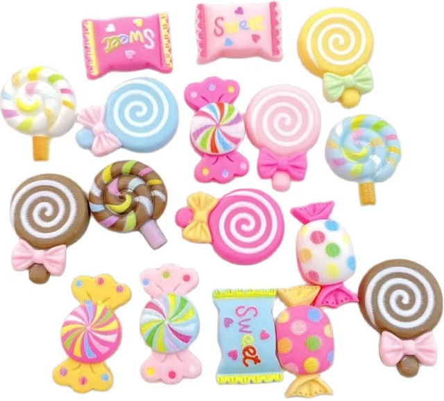 20 Stück TSXJY Harz-Bonbons in Lollipop-Serie als buntes Bastelzubehör für Scrapbooking und DIY-Schmuck - Bild 1
