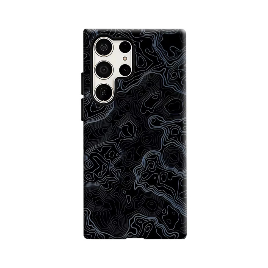 Stoßfeste Handyhülle mit topografischer Konturkarte für Samsung Galaxy S26 S25 S24 S23 Ultra Plus in Schwarz - Bild 6