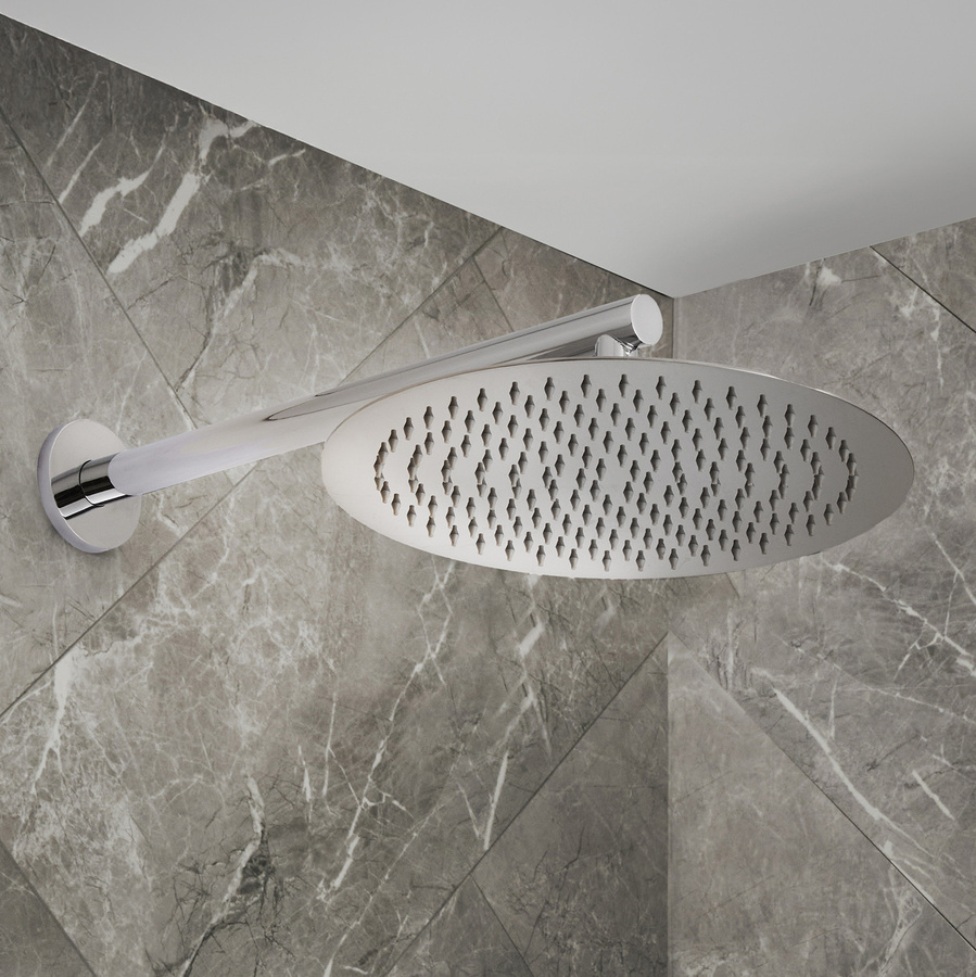 HudsonReed Regendusche Rund mit Wandarm in Chrom, Durchmesser: 30 cm - Bild 1