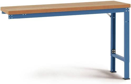 Manuflex WP7062.9006 Werkbank Anbaumodul in Alusilber mit höhenverstellbarer Arbeitsplatte aus Holz und Stahl, B/T/H: 100 x 70 x 70 cm - Bild 1