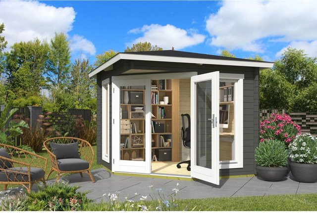 Lasita Maja Gartenhaus Oban in Grüngrau B/H/T: 282,3 x 240,54 x 255,6 cm - Bild 1