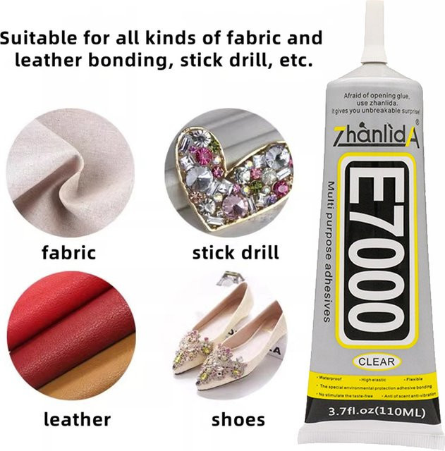 ZHANLIDA E7000 Mehrzweckkleber Transparent für DIY-Projekte mit Stoff, Leder, Glas und Diamanten - Bild 1