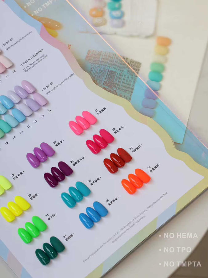 SJP Nagellack-Gel-Set, 36 Farben, fluoreszierend, glänzend, Unisex - Bild 2