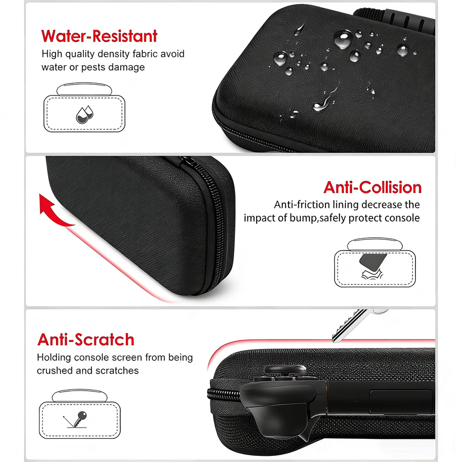 HUASUNWAY Reiseetui für Nintendo Switch 2 2025 Modell in Weiß – Kompakte Hartschalen-Tasche für Konsole, 12 Spielmodule und Kabel - Bild 2