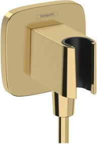 Hansgrohe Wandanschluss Fixfit Q softsqua mit Brausehalterung in Gold Optik, poliert, 1/2 Zoll, wandmontiert - Bild 1