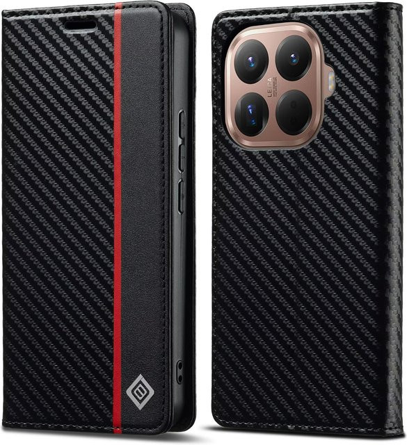 Carbonfaser-Lederhülle für Xiaomi 17T 17T Pro 15T 14T 13T Pro Business Brieftasche mit Kartenfach in Schwarz - Bild 1