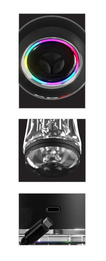 PDX ELITE ViewTube Pro Masturbator mit Vibration und Saugfunktion in Transparent und Schwarz - Bild 3