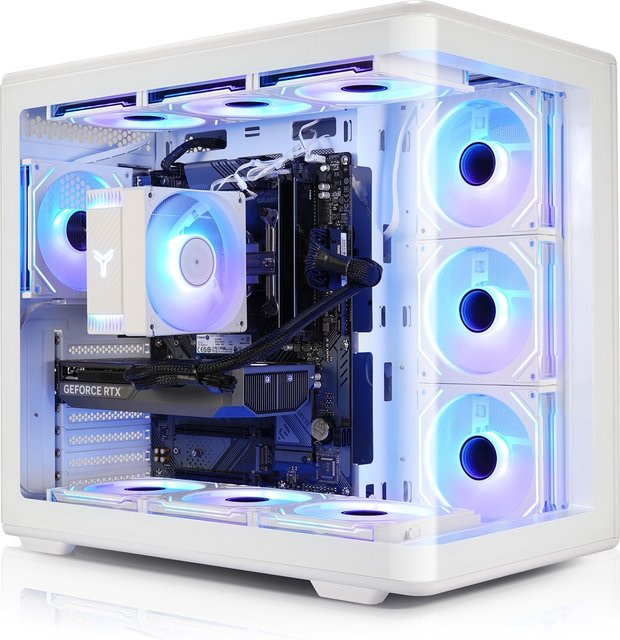 Kiebel Gaming PC Panorama VIII in Weiß mit AMD Ryzen 7 8700F, 32GB DDR5, NVIDIA RTX 5060 Ti 8 GB, 1TB SSD und Windows 11 - Bild 1