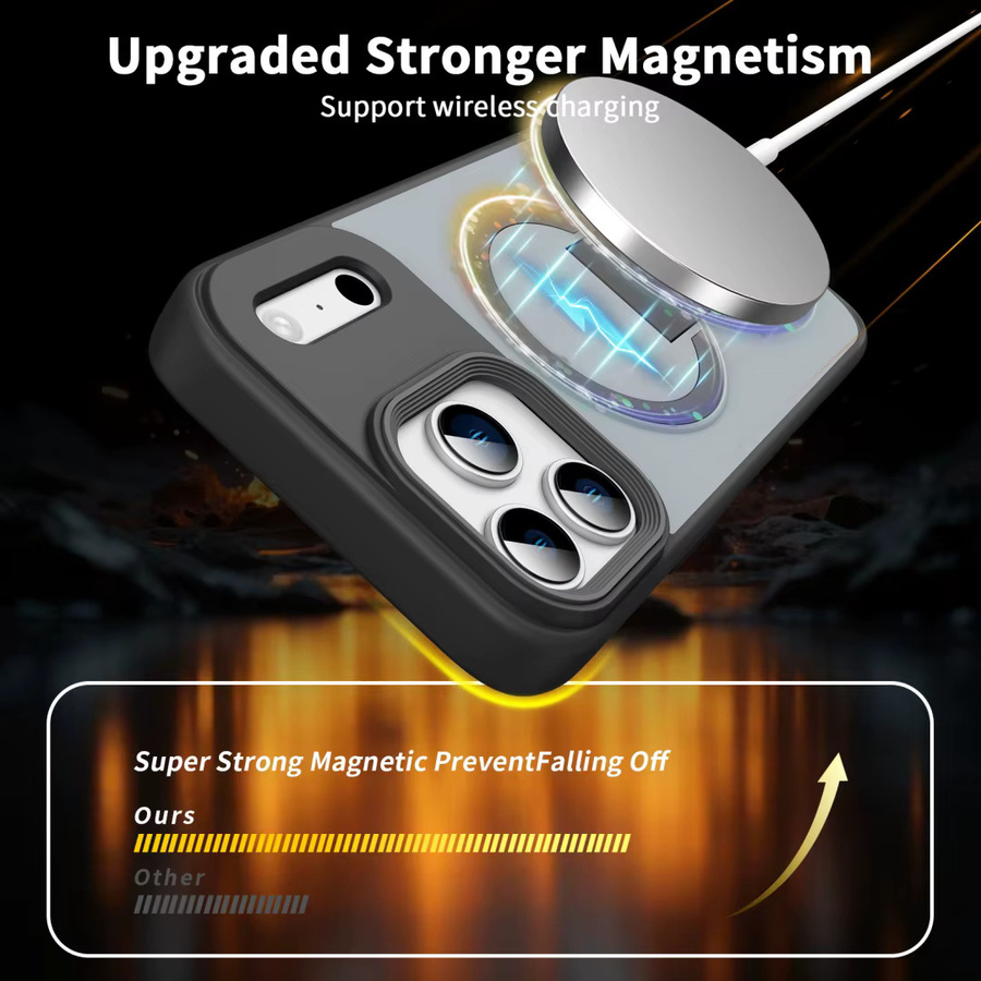 SUNWARD Magnetische faltbare Handyhülle mit Ständer für iPhone, kompatibel mit MagSafe und kabellosem Laden, Farbe: Schwarz - Bild 4