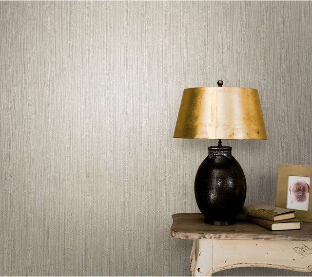 Marburg Vliestapete Modernista Uni Dunkelbeige FSC mit Streifenmuster B/L: 0,53 x 10,05 m - Bild 1