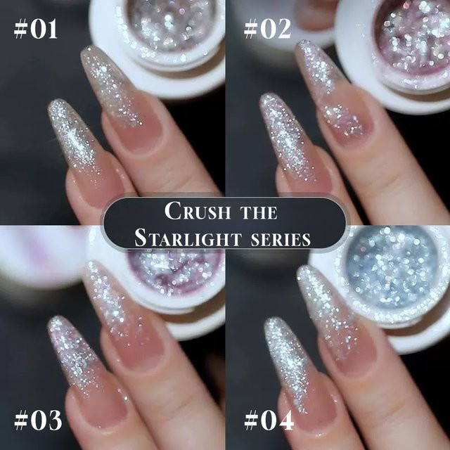 MIANEL Glitzer-Gel-Nagellack, Weiß, Schimmernd, 12 ml - Bild 1
