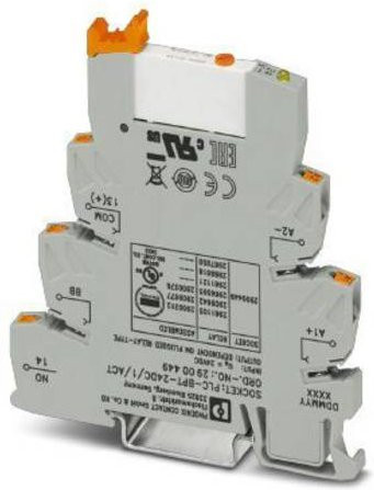Phoenix Contact PLC-RPT-24DC/1/MS/ACT Relaisbaustein, 24 V/DC, 6A, 1 Schließer, grau - Bild 1
