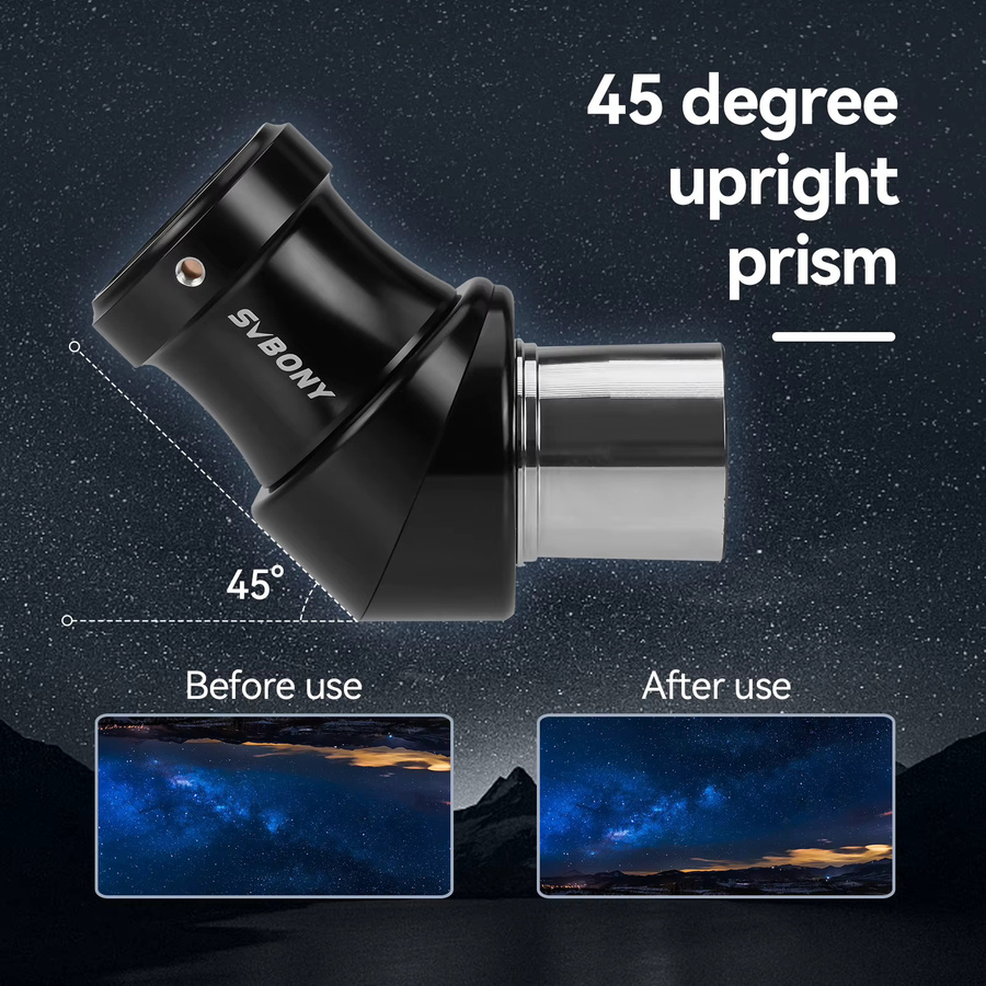 Svbony SVB222 1,5-Zoll 1,25 Grad Korrektursystem Prisma-Diagonale aus Metall in Schwarz für Refraktor-Teleskope - Bild 2