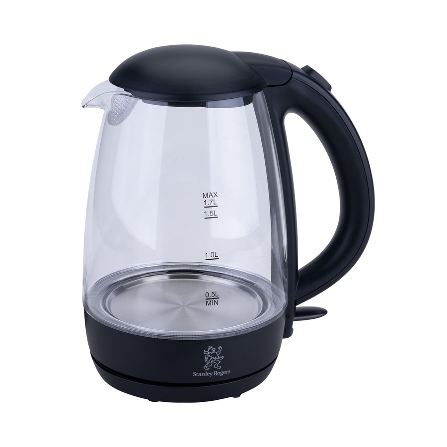 Stanley Rogers Wasserkocher aus Glas in Transparent und Schwarz mit 1,7 l Fassungsvermögen und Kalkschutzfilter - Bild 3
