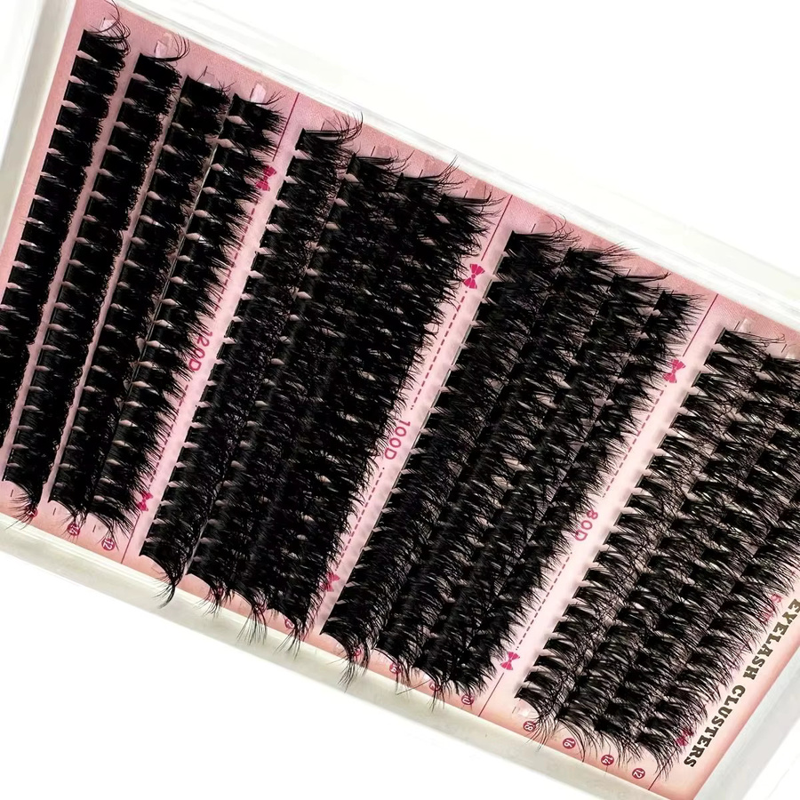 AMSDCN Einzelwimpern Cluster Extensions, 16 Reihen, Mix 60D-120D, Unisex - Bild 3