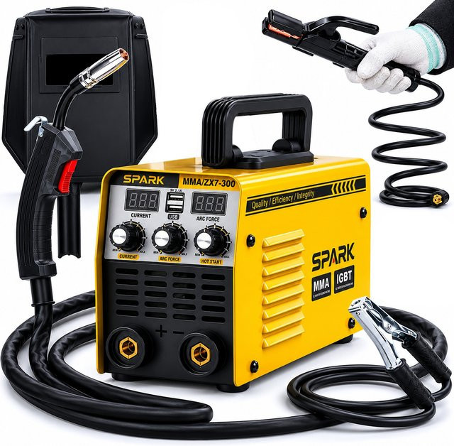 Betuyoo MMA-250 Inverter-Schweißgerät in Gelb, tragbare 220V ARC-Schweißmaschine mit Doppel-Display und Doppel-USB-Anschlüssen für Heim- und DIY-Einsatz - Bild 1