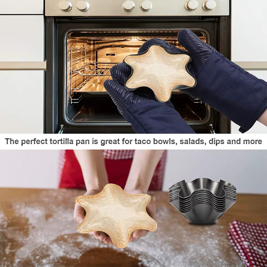 LMETJMA Tortilla Pan Set aus Carbonstahl mit Antihaftbeschichtung zur Herstellung von Tortilla Shells und Taco-Schalen - Bild 5