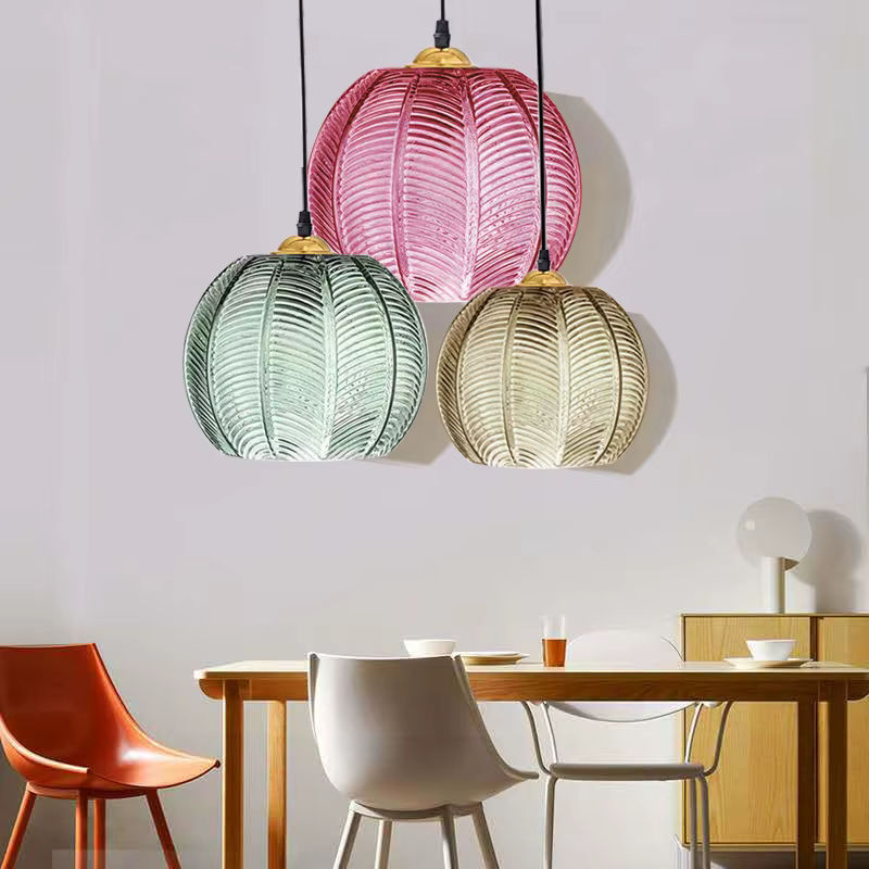 DARHYN Moderne Glas Pendelleuchte in Grün mit Blattmuster für Wohnzimmer, Esszimmer und Schlafzimmer - Bild 3