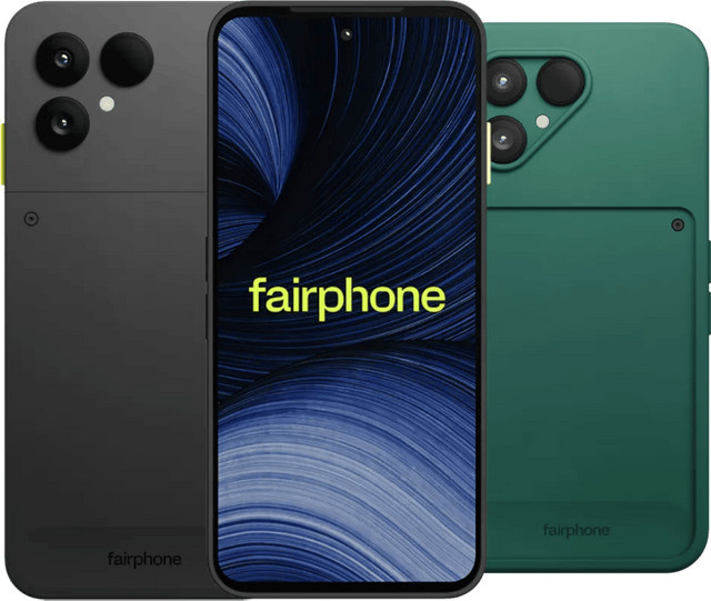 Fairphone 6+ Smartphone 256GB Schwarz 5G mit Fairphone Backcover Grün - Bild 1