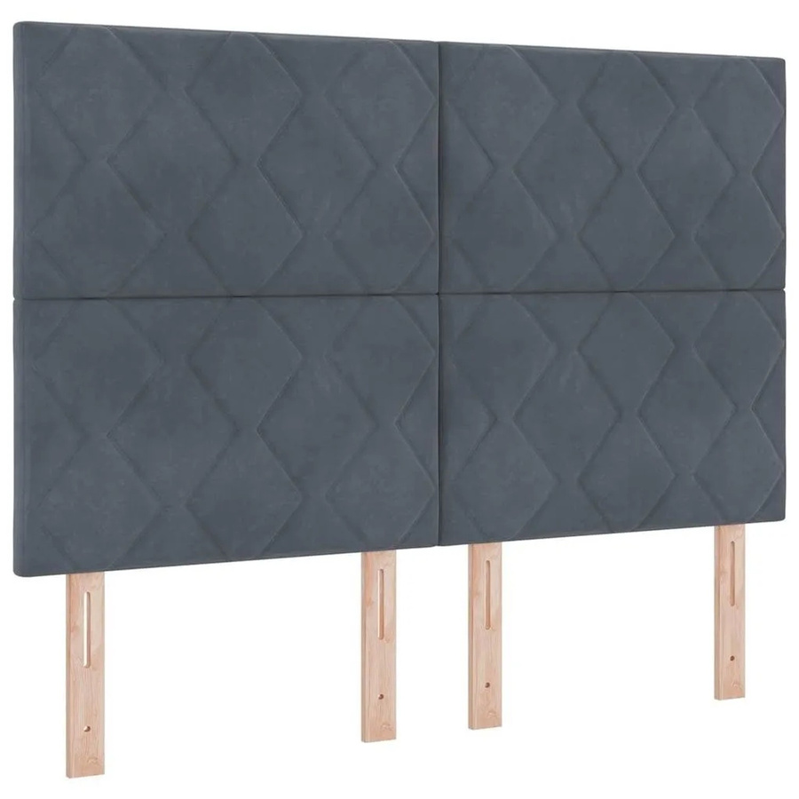 vidaXL LED Boxspringbett mit Matratze in Dunkelgrau, modernes Design mit Stoffbezug und Unterbettbeleuchtung, B/T: 140 x 200 cm - Bild 1
