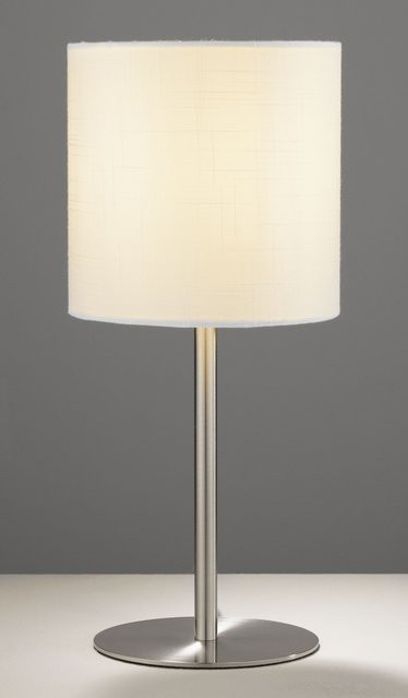 Tischleuchte LIA von casa NOVA in Weiß und Silber mit Stoffschirm und Metallgestell, Höhe: 40 cm, Breite: 18 cm, Tiefe: 18 cm - Bild 1