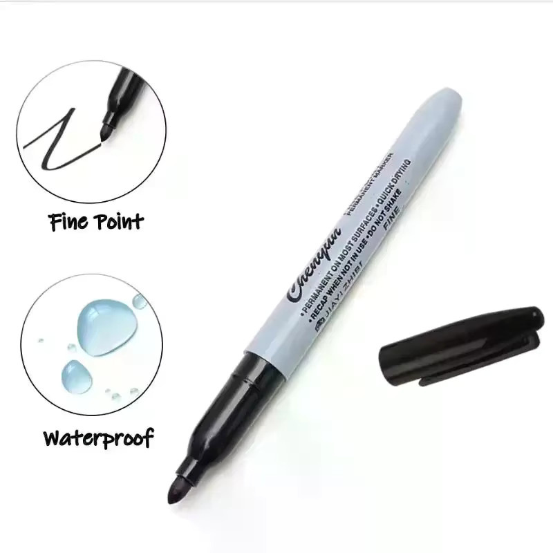 KOQZM Set schwarze Permanentmarker mit feiner Spitze, wasserfest und schnell trocknend - Bild 2