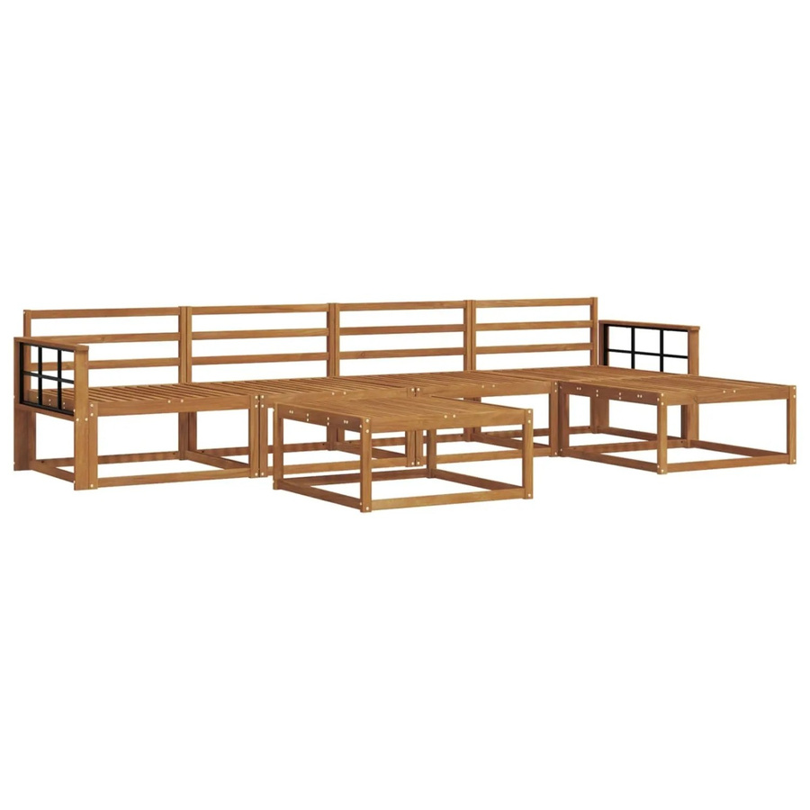 vidaXL Outdoor-Sofagarnitur 6-teilig aus Massivholz Akazie in Braun mit Latten-Design und UV-Schutz - Bild 2