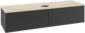 V&B Waschtischunterschrank Antao mit Frontstruktur, Wandmontage, Blau, B/T: 160 x 50 cm - Bild 1