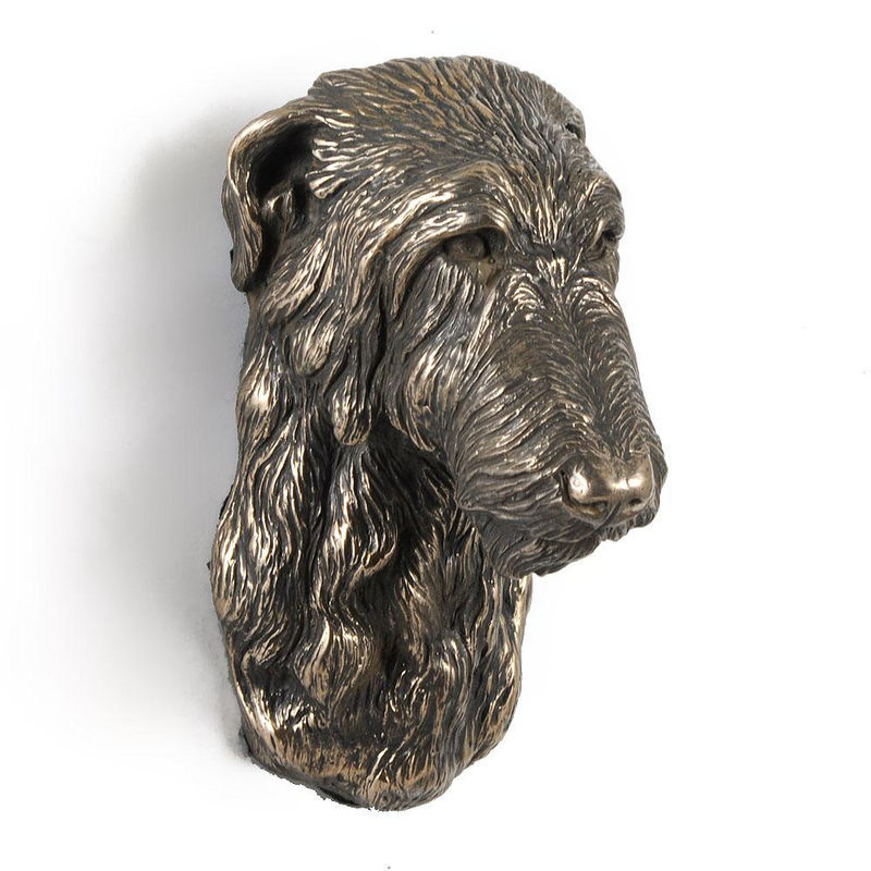 Hängende Hundestatue Scottish Deerhound Büste von Art-Dog in Braun aus Kunstharz und Metall - Bild 4