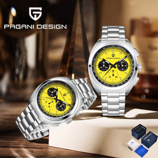 Pagani Design Chronograph, Quarz, Edelstahl, Gelb, Herren - Bild 1