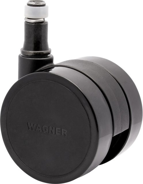Wagner Drehstuhl-Doppelrollen 5er Set Konkav Ø 5 cm Schwarz - Bild 1