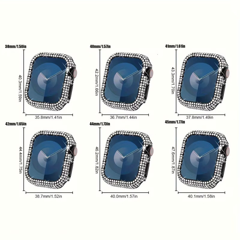 BUSKOZ Schutzhülle für Apple Watch, Glas, Silikon, Kristall, blue, Unisex - Bild 2