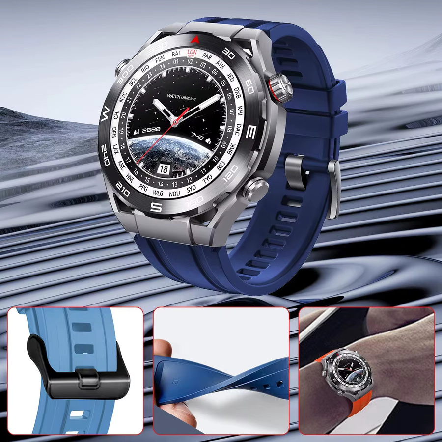 Huawei Uhrenarmband Silikon, 22 mm, Schwarz, Unisex - Bild 5