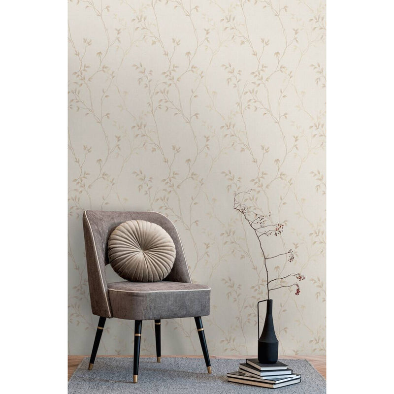 A.S.Creation Vliestapete Blätterranke in Braun Beige Creme B/H: 53 x 1005 cm - Bild 2