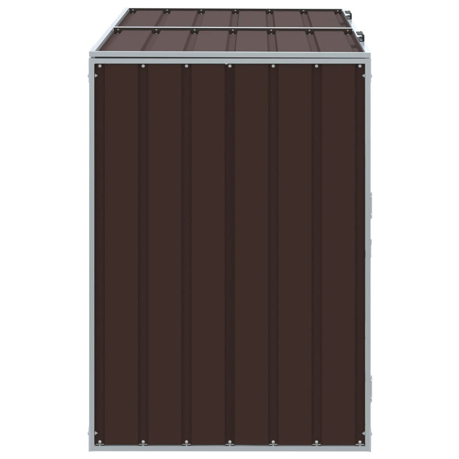 Doppel-Mülltonnenbox aus Stahl für 240L Tonnen in Braun, B/T/H: 144 x 81 x 113 cm - Bild 2