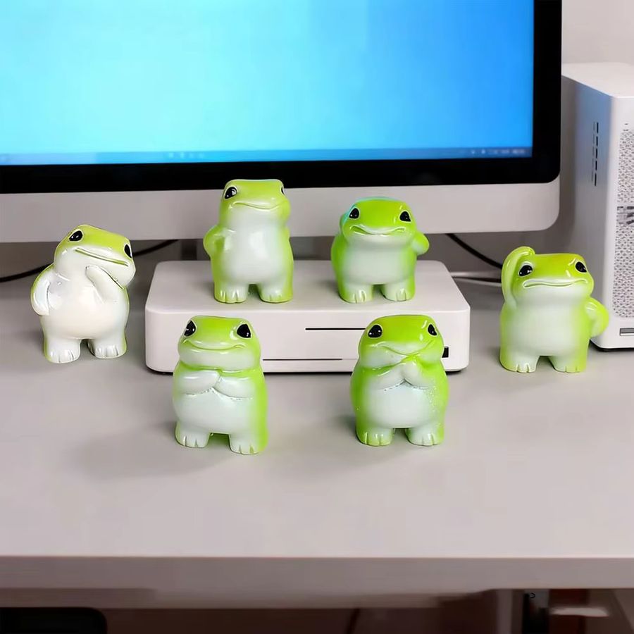 MICROUND Mini-Frosch-Figuren aus Harz im 1er-Set als dekorative Tier-Miniaturen - Bild 4
