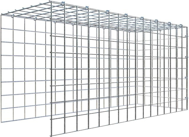 Gabiona C-Ring Anbaukorb Typ 4 in Silbergrau, Maschenweite 5 x 5 cm, B/T/H: 40 x 80 x 30 cm - Bild 1