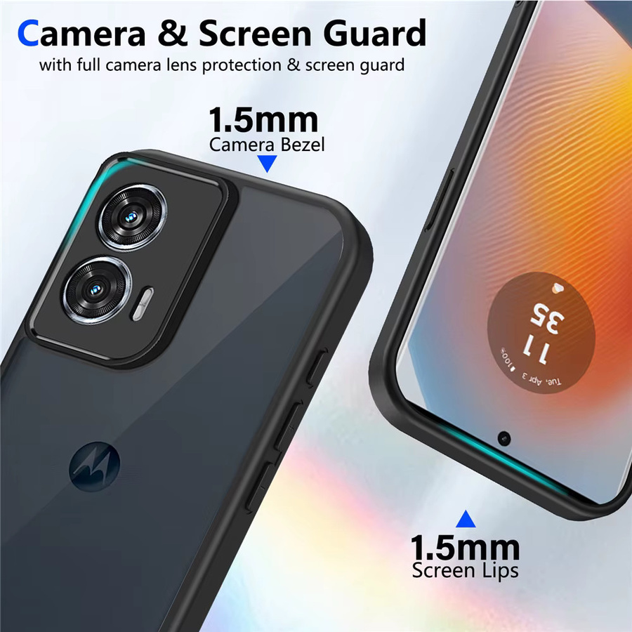 Stoßfeste Handyhülle mit Soft-Touch-Oberfläche für Motorola G86 G56 G35 G55 G85 G24 G34 G54 G82 G52 G06 G57 G67 Power in Schwarz - Bild 2