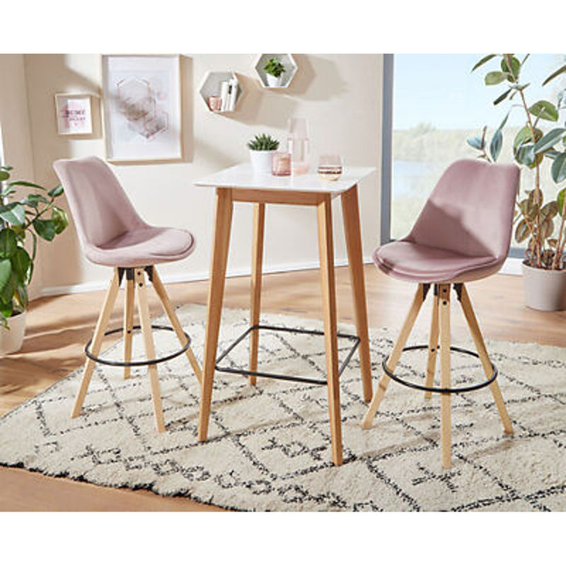 Wohnling Bartisch in Weiß Natur aus MDF und Eiche, B/H/T: 60 x 110 x 60 cm - Bild 2